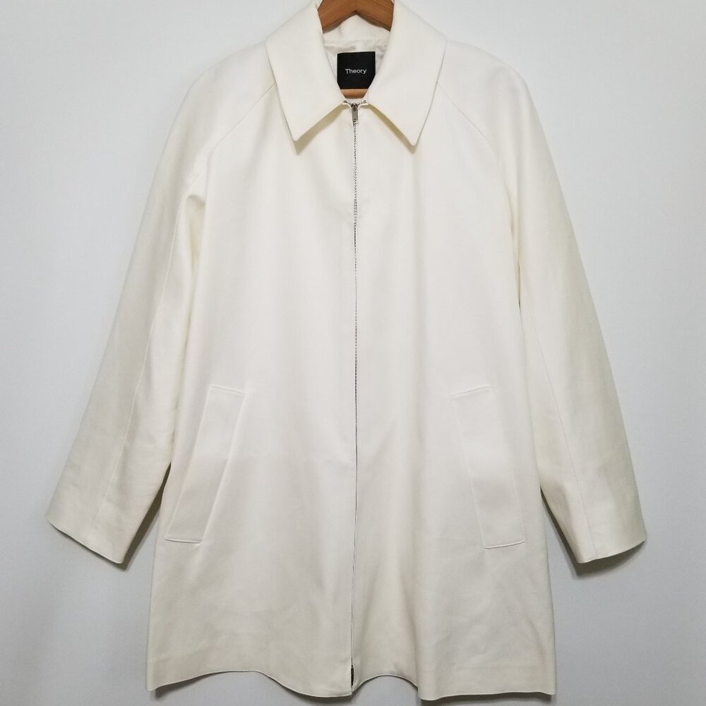 NWT Theory Women's Caban Double Cotton Coat Jacket in White Size S, M $695 - Picture 5 of 16